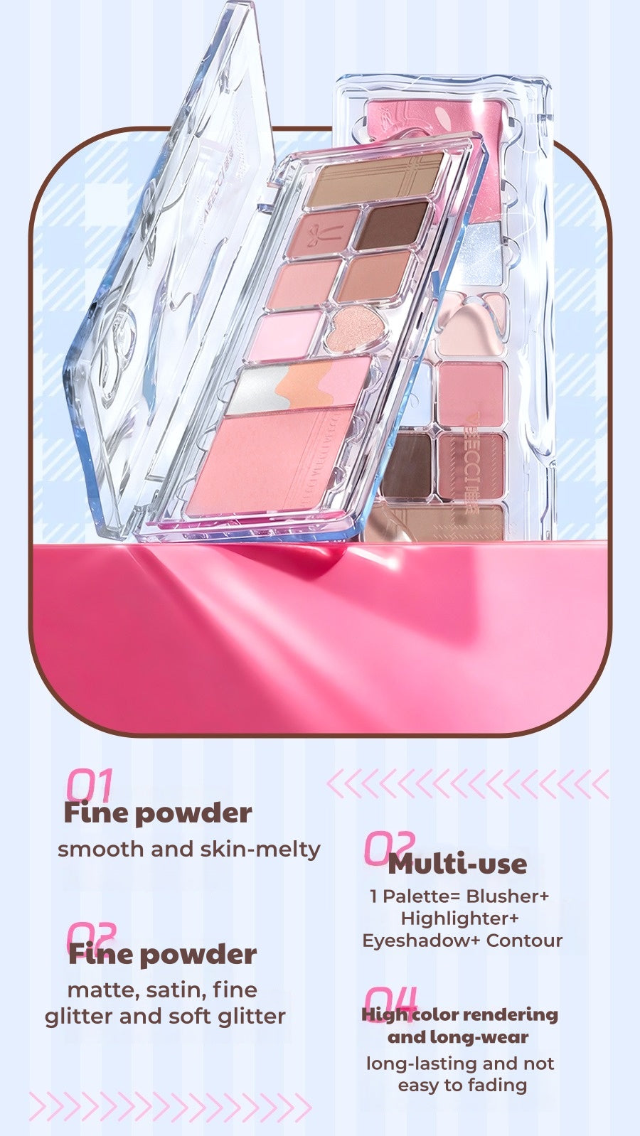 VEECCI Long-wear 9-color Multi-functional Eyeshadow Palette T5511