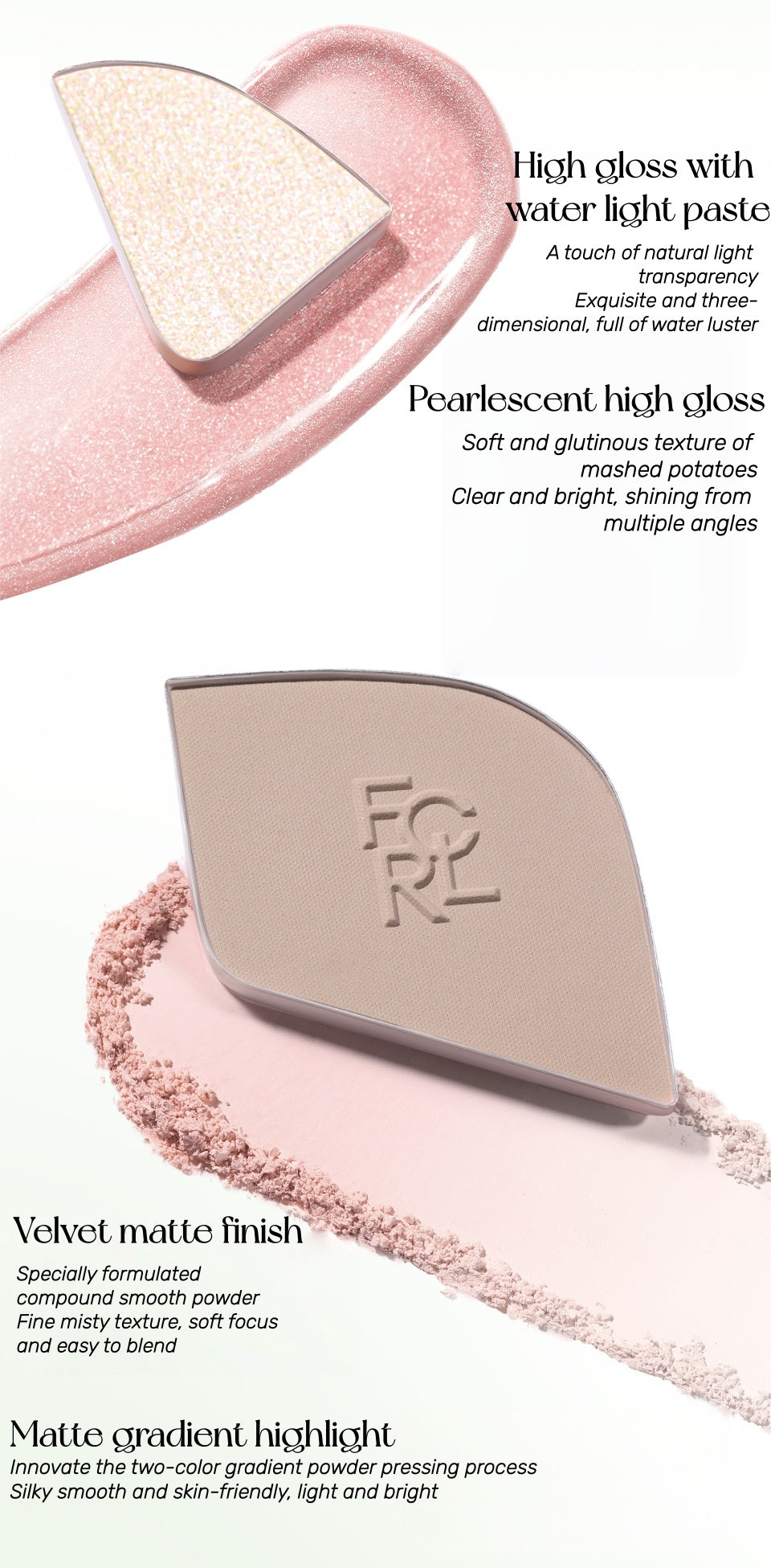 FOCALLURE 4-color Highlighter & Contour Makup Palette T5335
