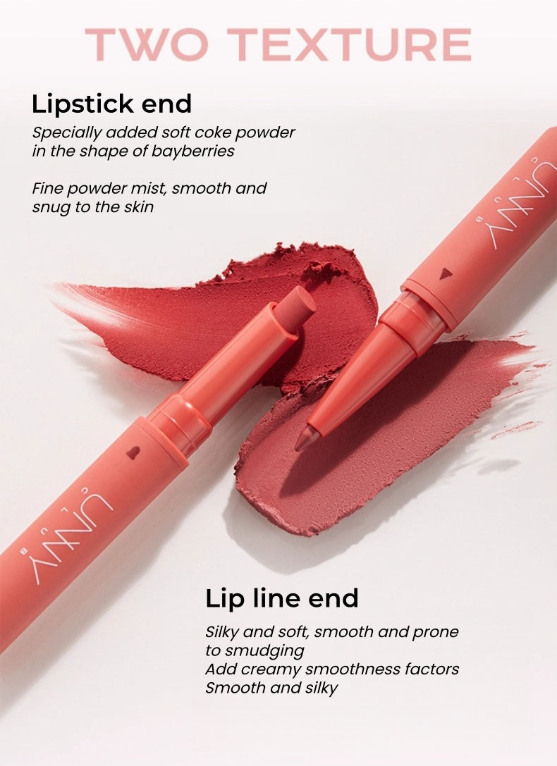 UNNY CLUB Double-head Moist Silky Lip Liner Pen T5430