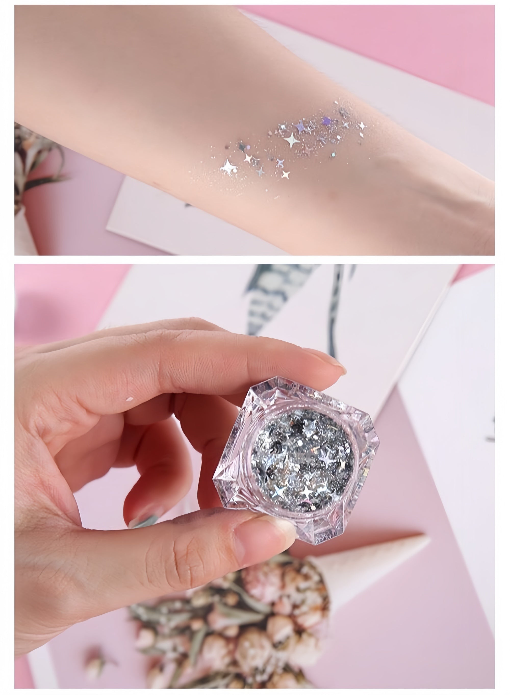 AmazingGirl Glittery Sequin Face Makeup Stickers T5899