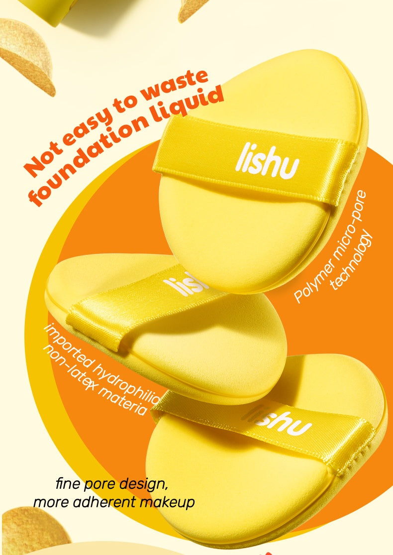 Lishu Wet & Dry Dual-use Soft Chip Powder Makeup Puff Set T5206