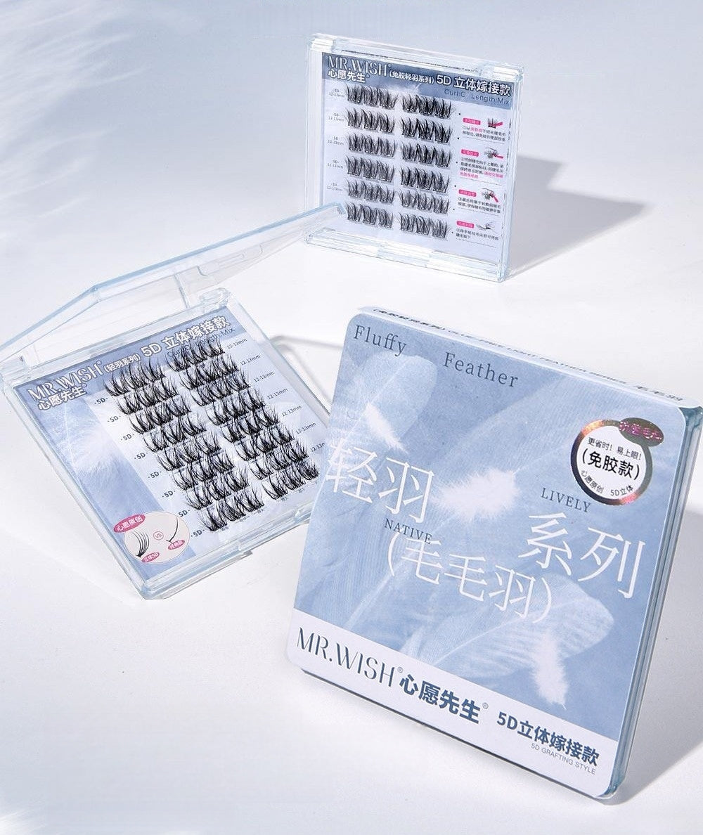 MR.WISH Fluffy Feather Collection Glue-free False Eyelashes T5677