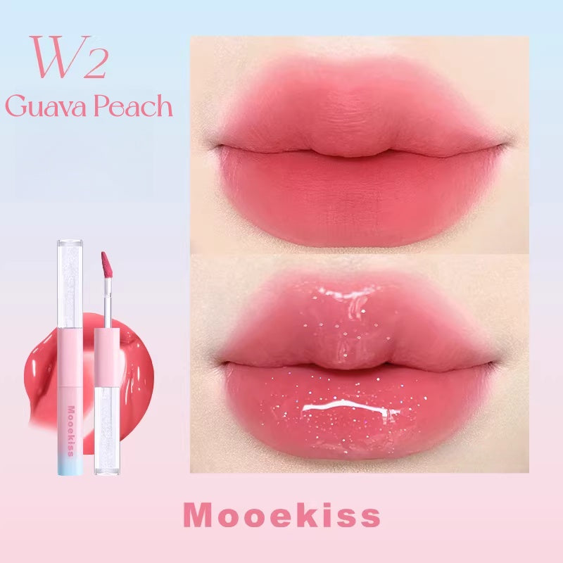 MOOEKISS Pink Blue Collection Double-head Matte & Matte Lip Glaze T5667
