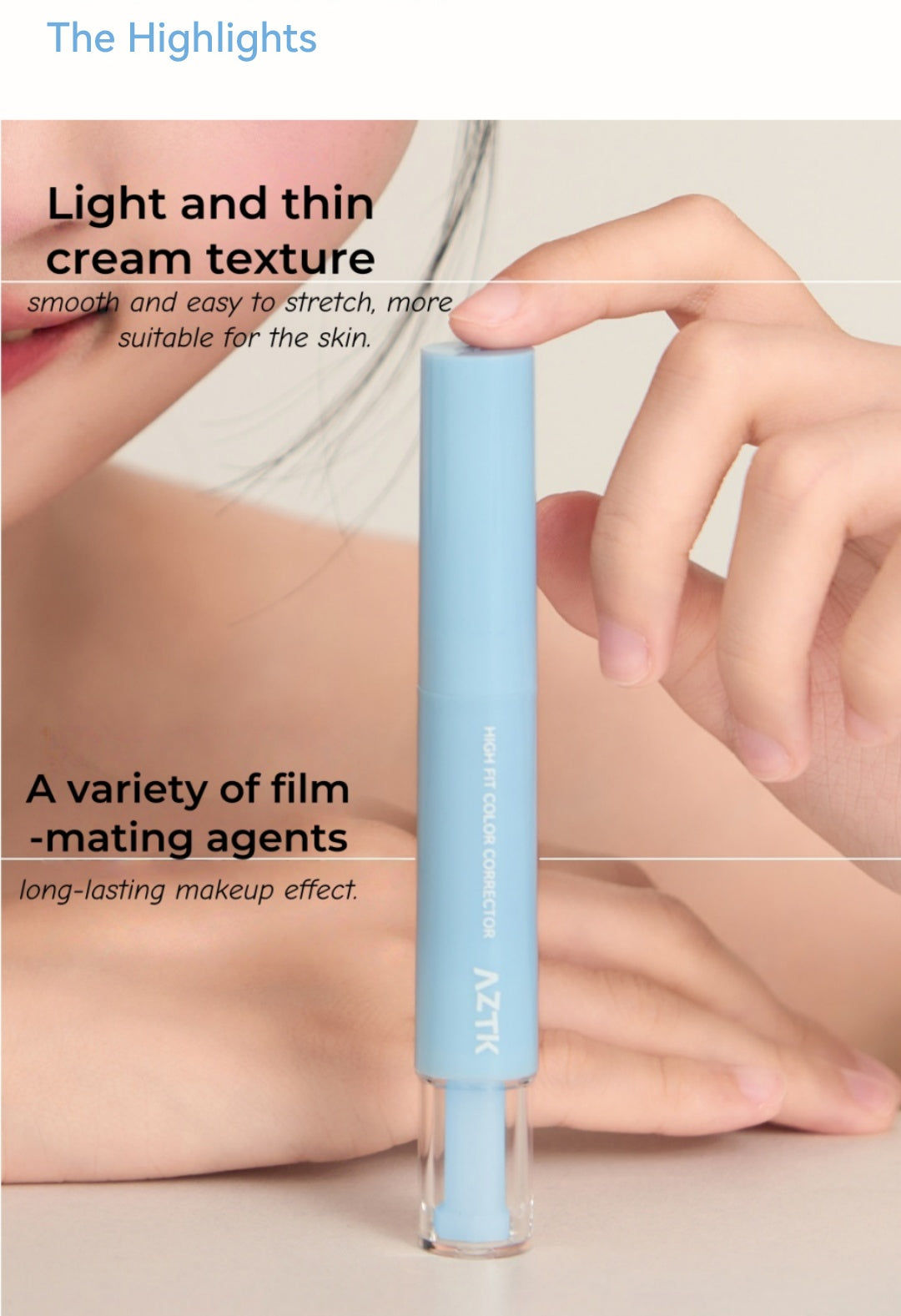 AZTK High Fit Color Corrector Brighten Moist Concealer Pen T4720