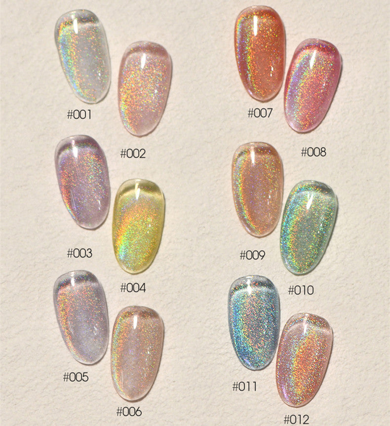 KellyKessa 15ml Rainbow Holographic Cat Eye Gel Polish T4052