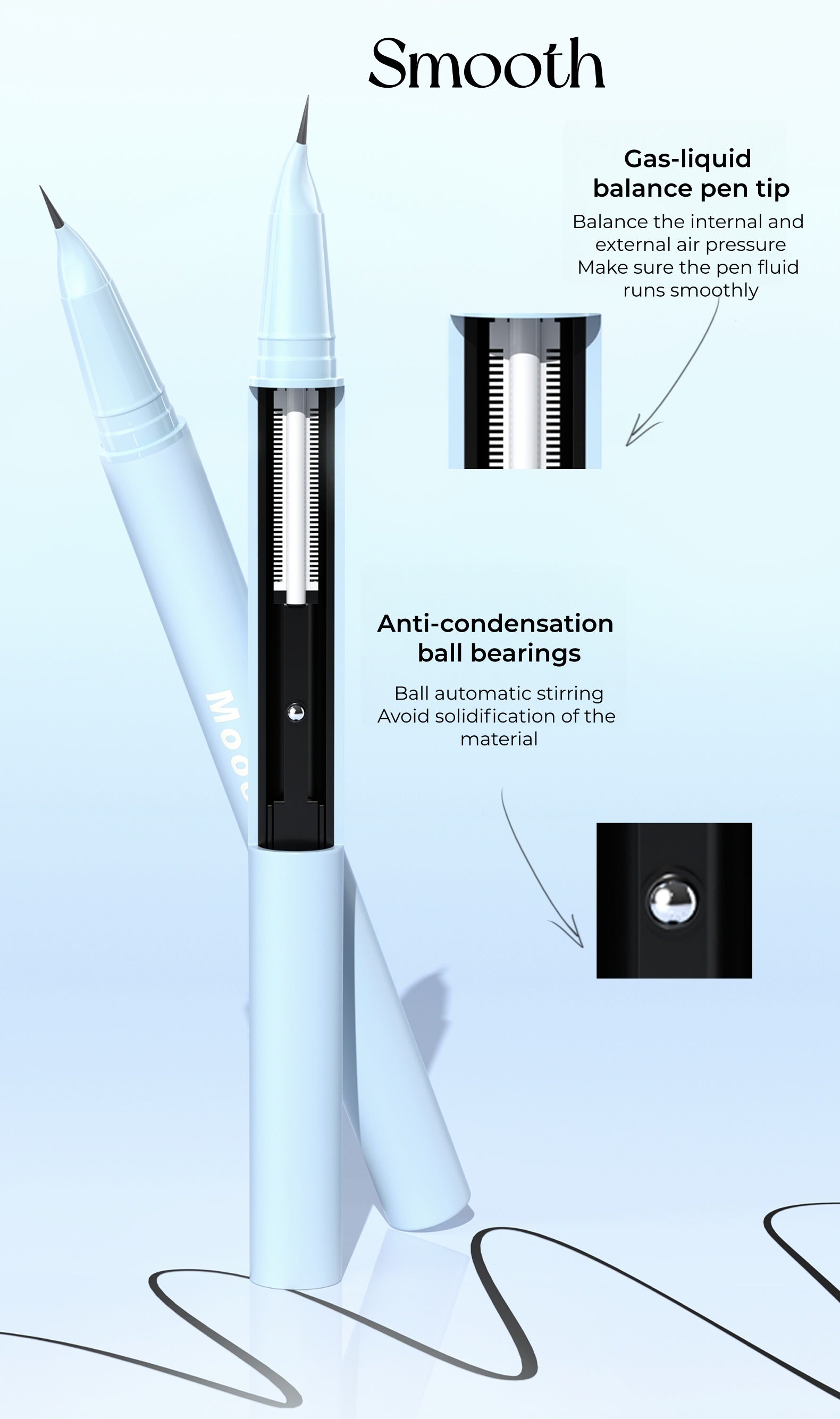 MOOEKISS Long-wear Waterproof Ultra-fine Eyeliner Pen T5275