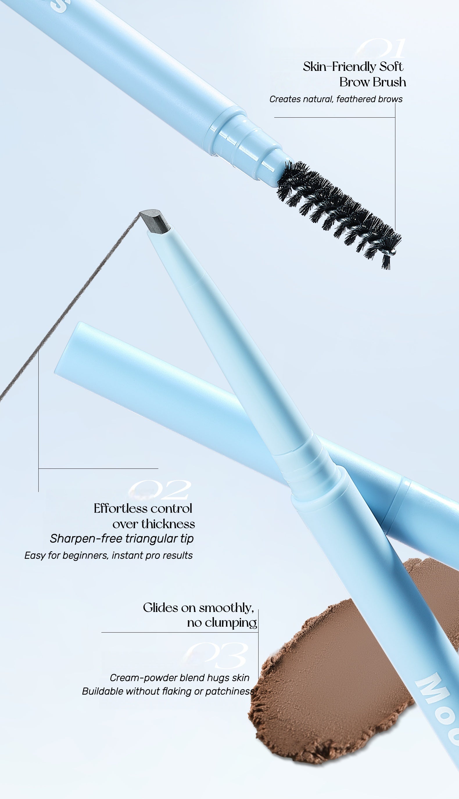 MOOEKISS Waterproof Fluffy Silky Matte Eyebrow Pen T5279