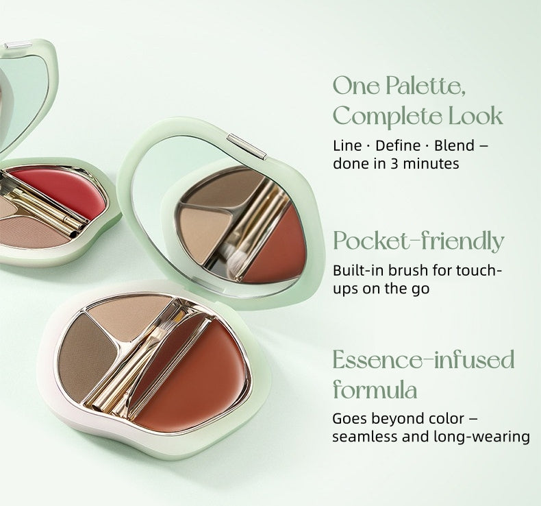 TIMAGE Portable Eyebrow Powder & Lipstick Makeup Palette T6055