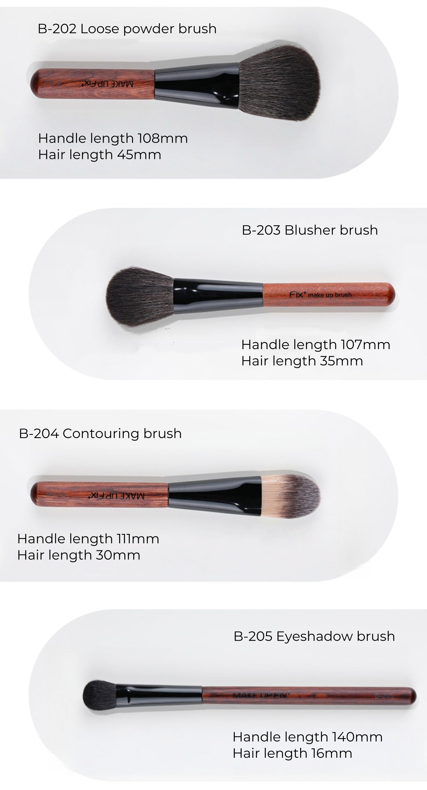 FIX+ Ash Tree Collection Professional Makeup Brush 8 Pcs Set T4907