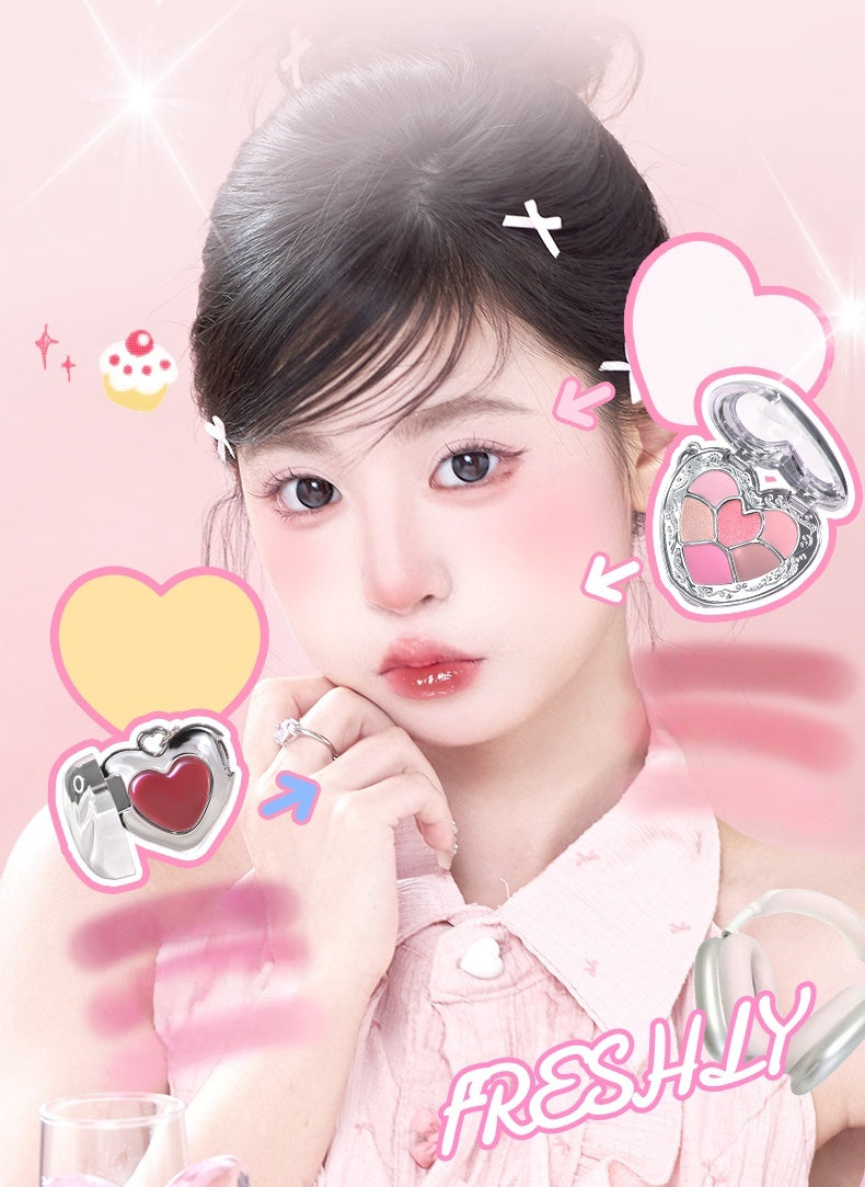 GOGO TALES Hearts 2 Hearts 6-color Eyeshadow & Lip Gloss Set T5236