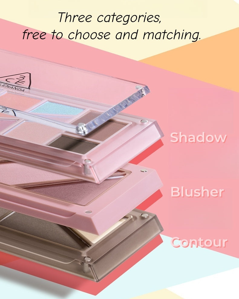 3CE Layer-It-All Shadow Eyeshadow & Blusher & Contour Makeup Palette T4654