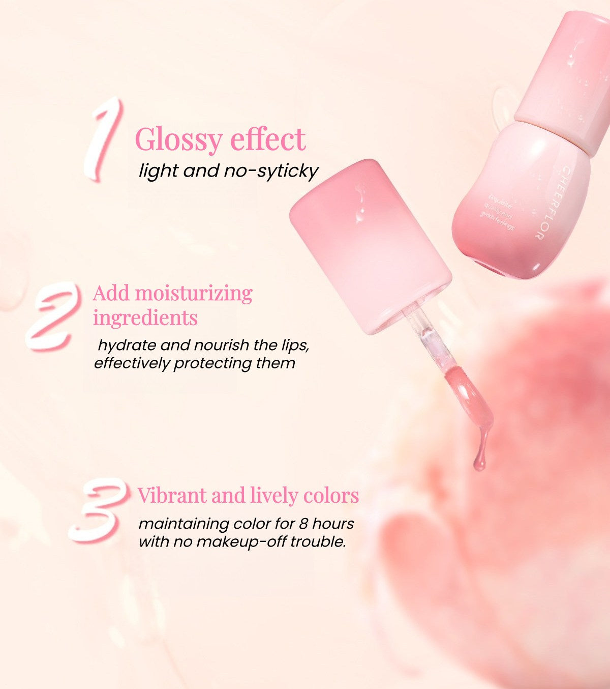 CHEERFLOR Little Chubby Glossy Long-wear Moist Lip Gloss T5563