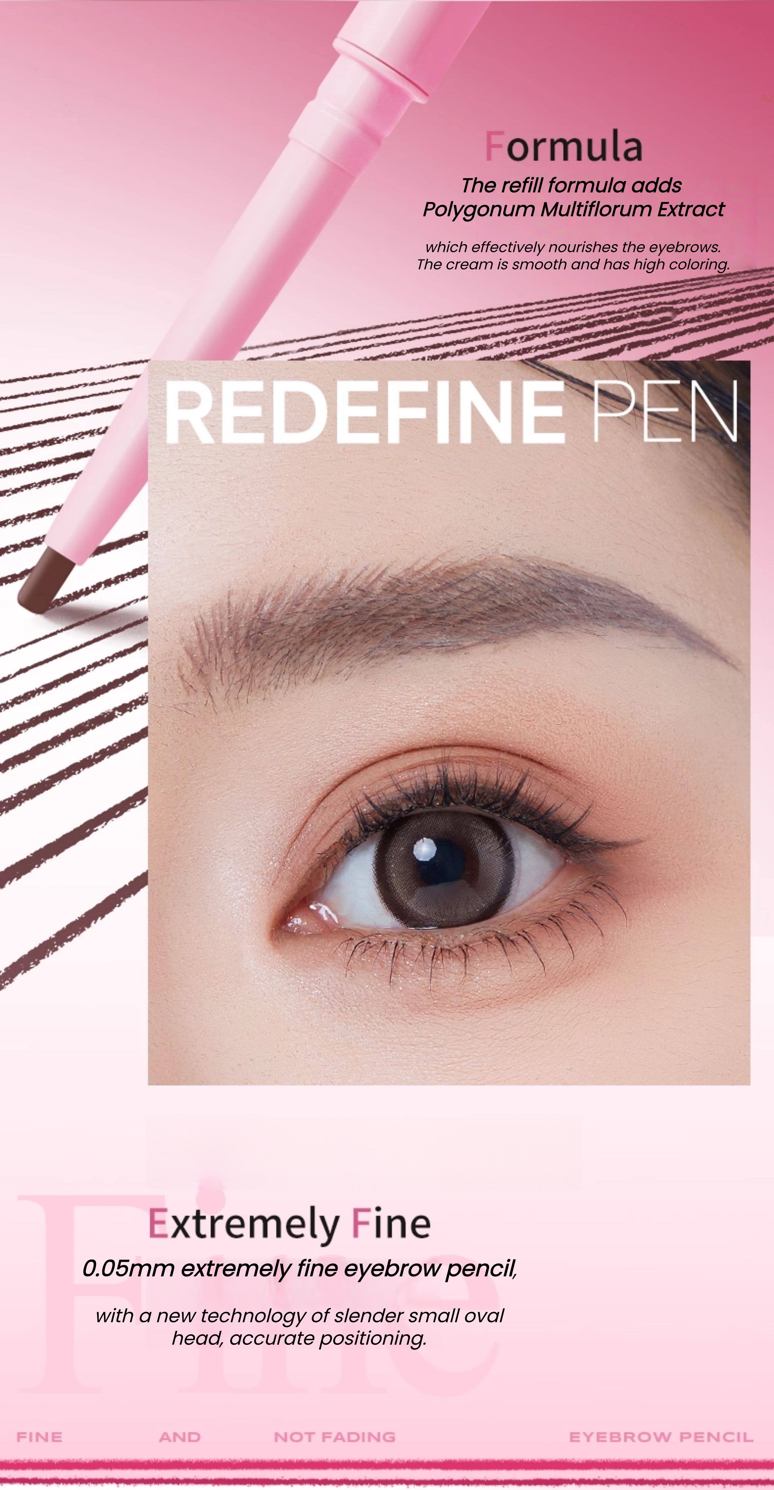 ROCK SWEET Waterproof Smooth Double-head Eyebrow Pen T5547