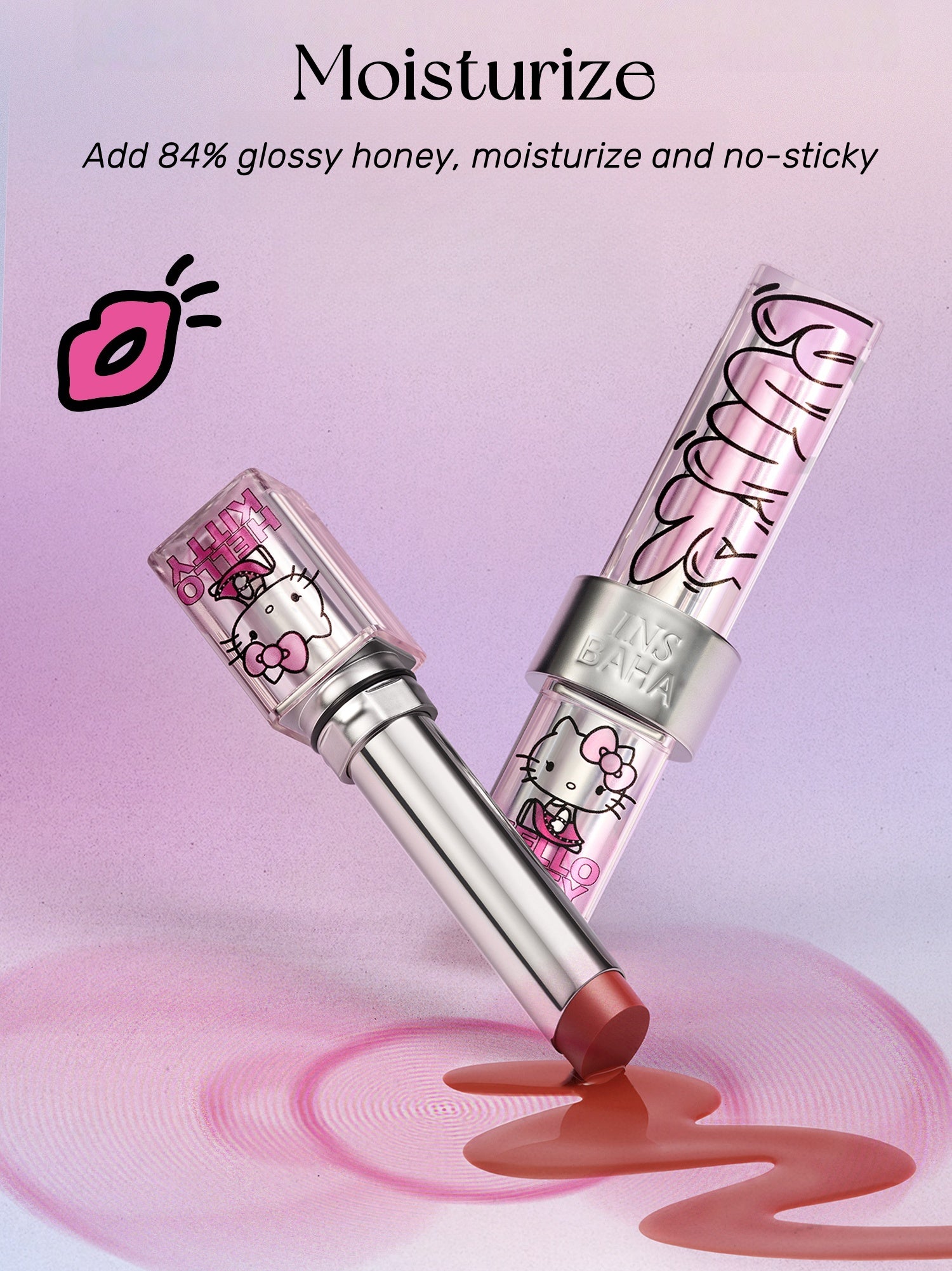 INSBAHA x Hello Kitty Long-west Moist Glossy & Matte Lipstick T5161