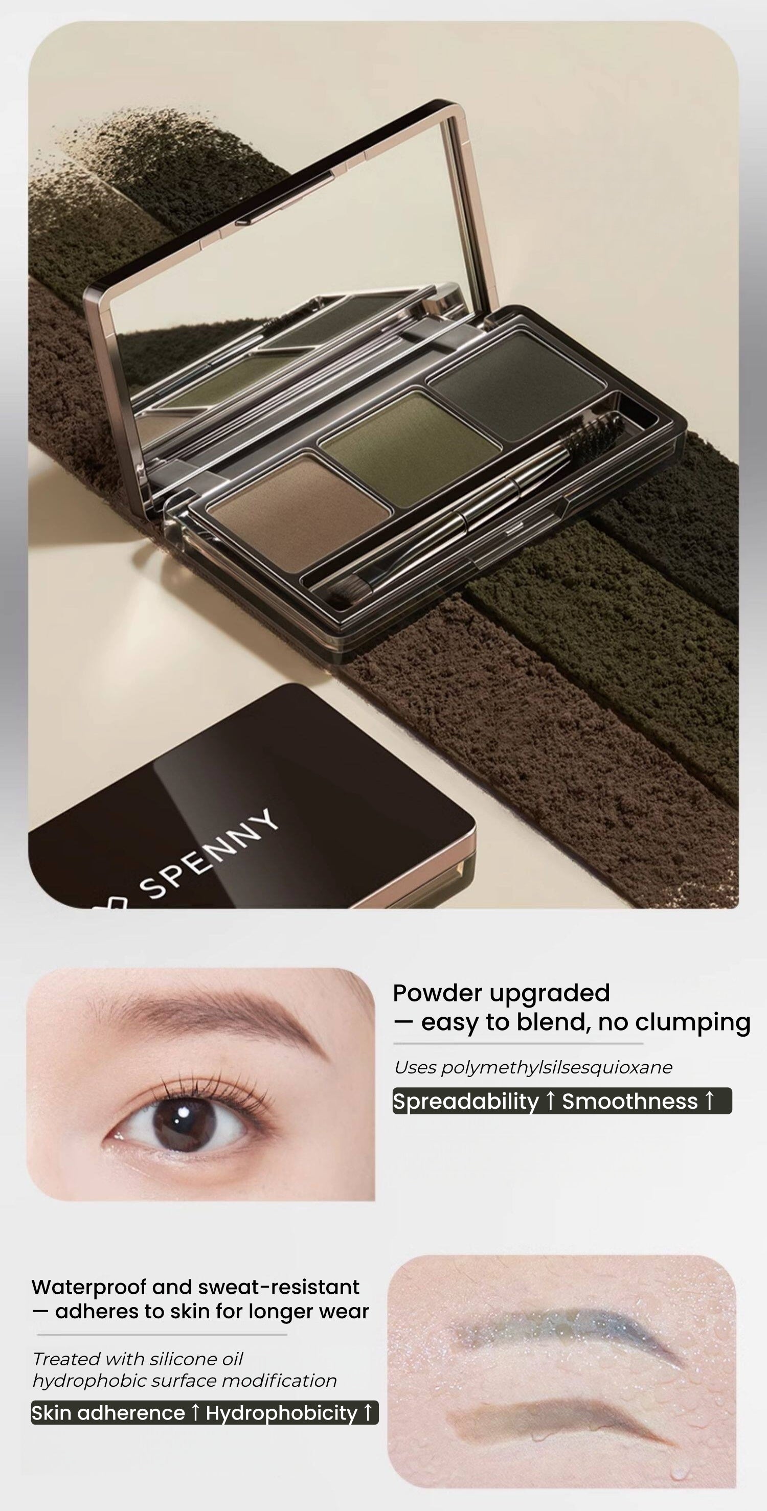SPENNY 3-color Long-wear Waterproof Eyebrow Powder T5727