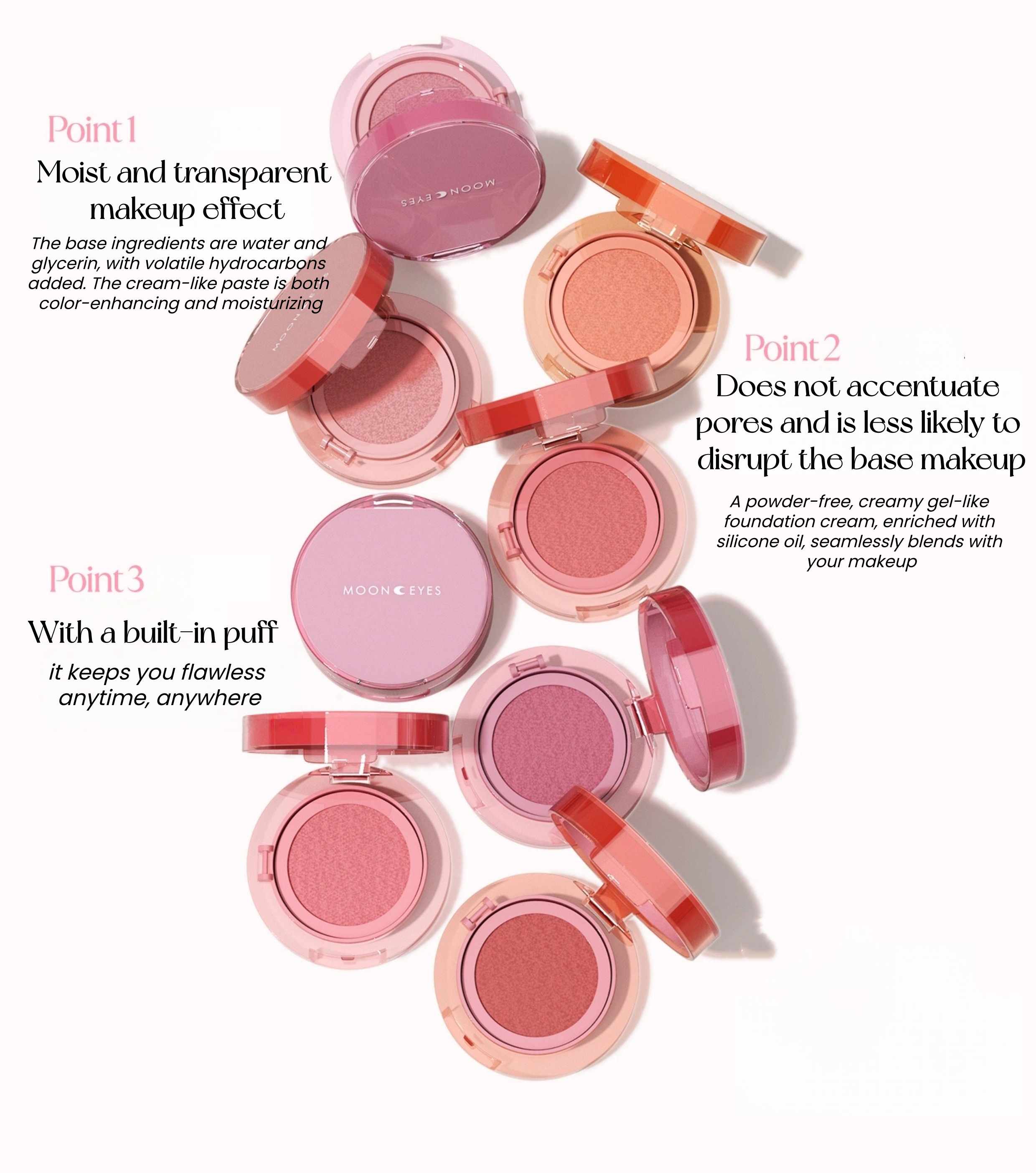 MOONEYES Emotional Explorer Collection Long-wear Moist Air Cushion Blusher T5471