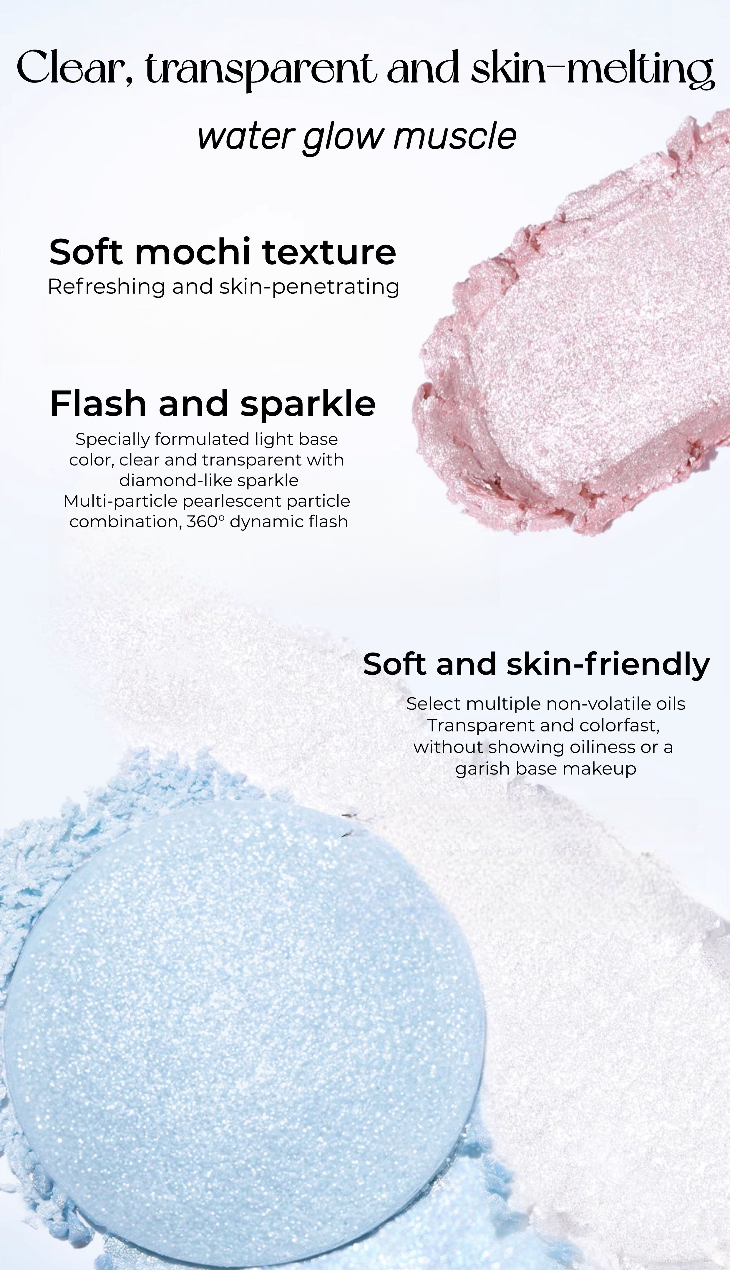 FOCALLURE Long-wear Diamond Sparkle Highlighter Cream T5348