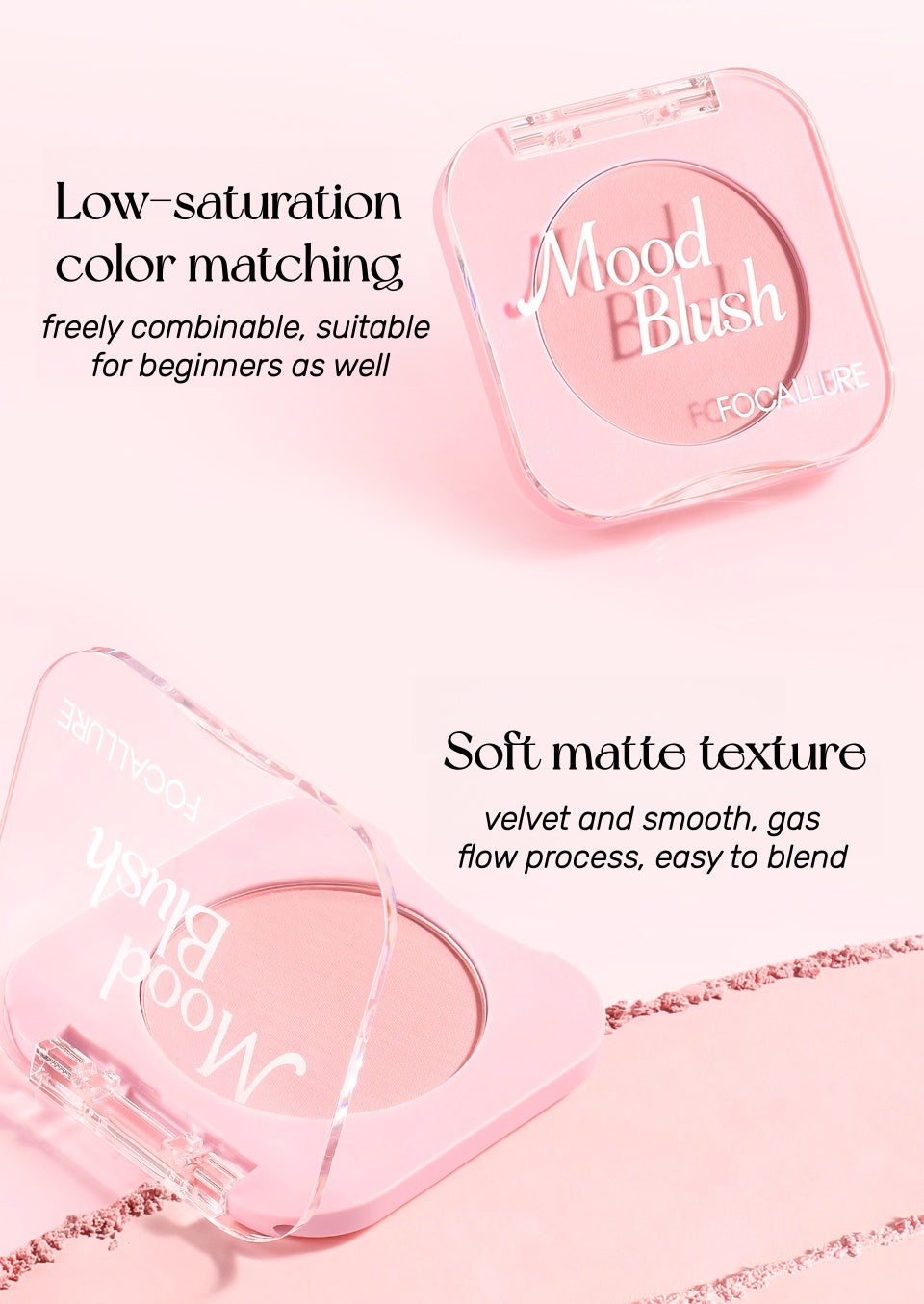 FOCALLURE Long-wear Moist Silky Mood Matte Blusher T5336