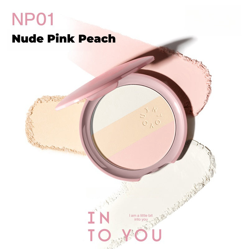 INTO YOU Three-color Oil control & Brighten Silky Pressed Powder T4357