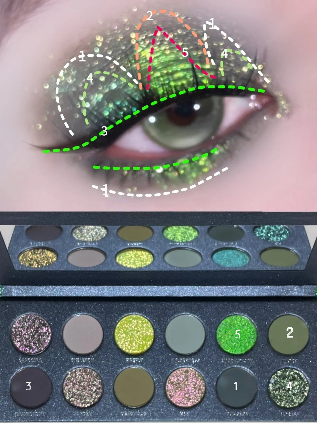KRYPTEIN COSMETICS Emerald City Highlighter & Eyeshadow Palette Set T5155