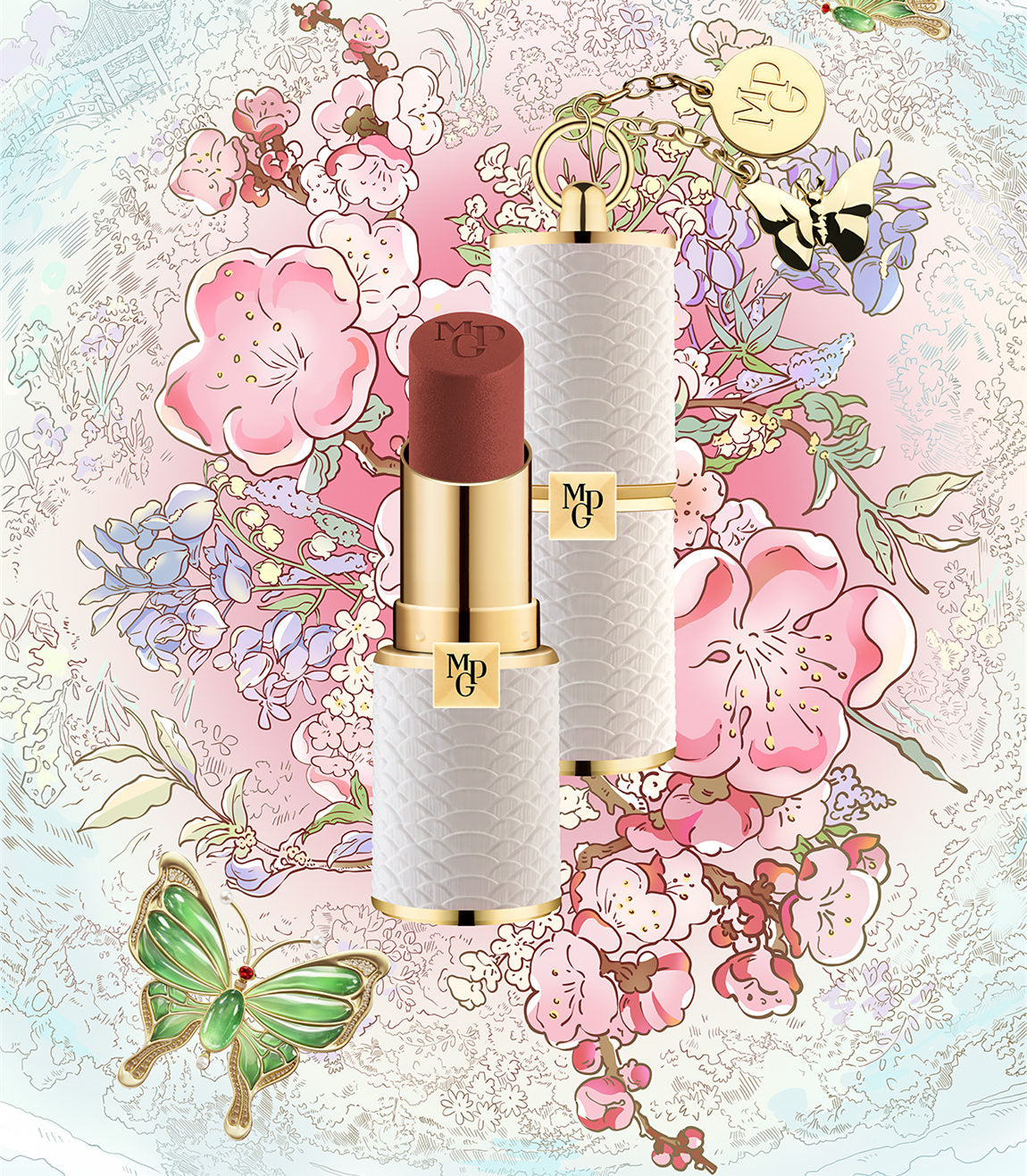 MAOGEPING Forbidden City 5th - Butterfly In Flowers Series Matte Lipstick T3460