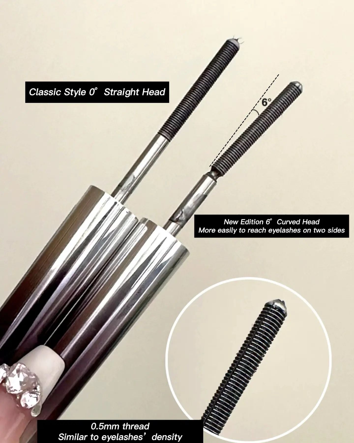 JUDYDOLL Upgrade 3D Curling 6° Curved Metal Pipe Waterproof Mascara (2.0) T3306