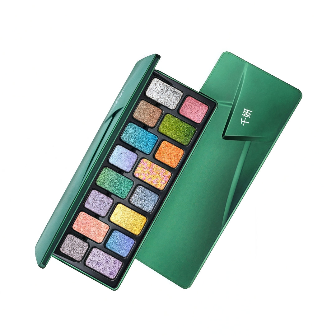 QianYan Cosmic Mind 16-Color Holographic Eyeshadow Palette T3871