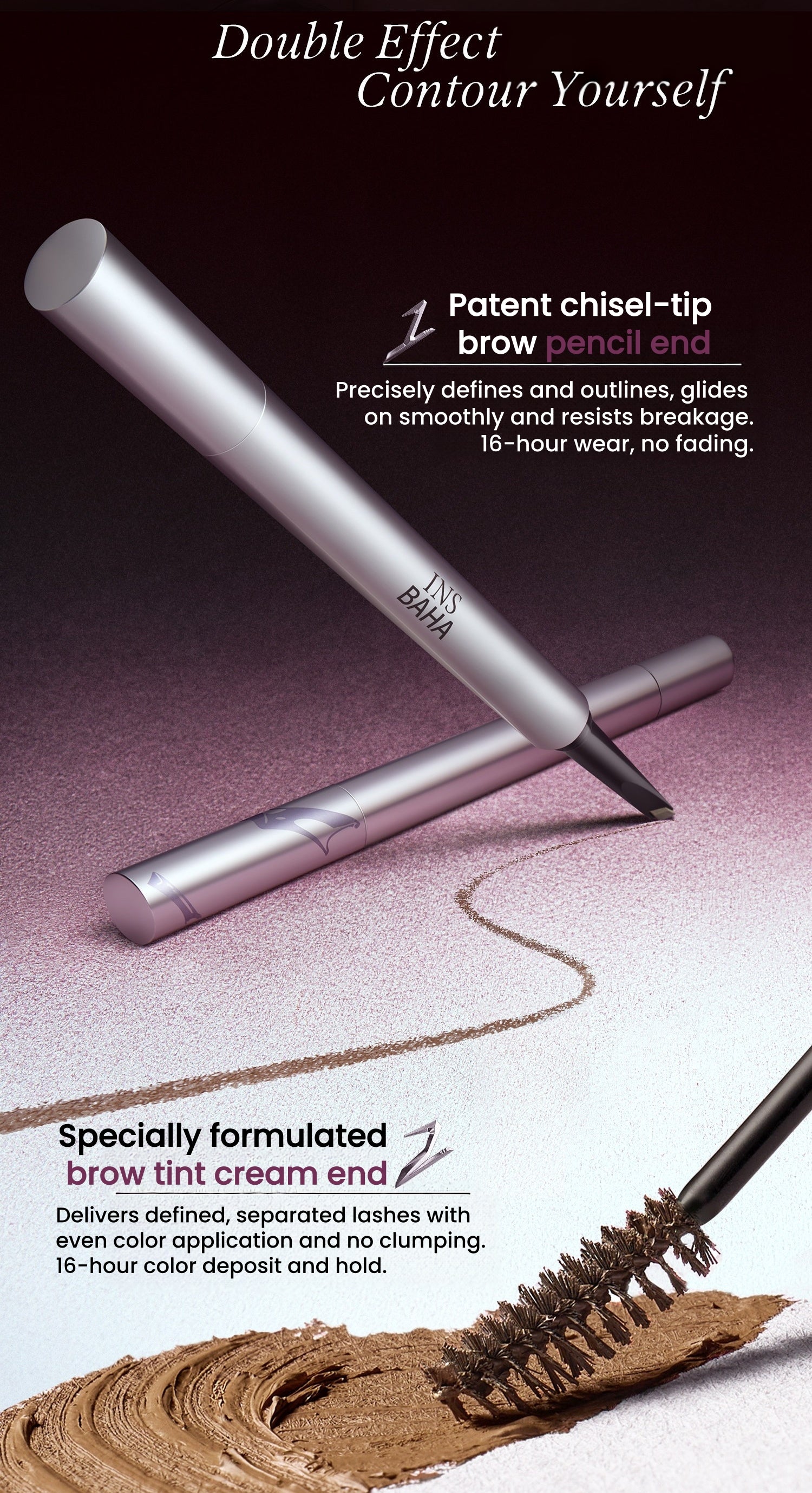 INSBAHA Rebel Collection Double-head Eyebrow Pen T5945