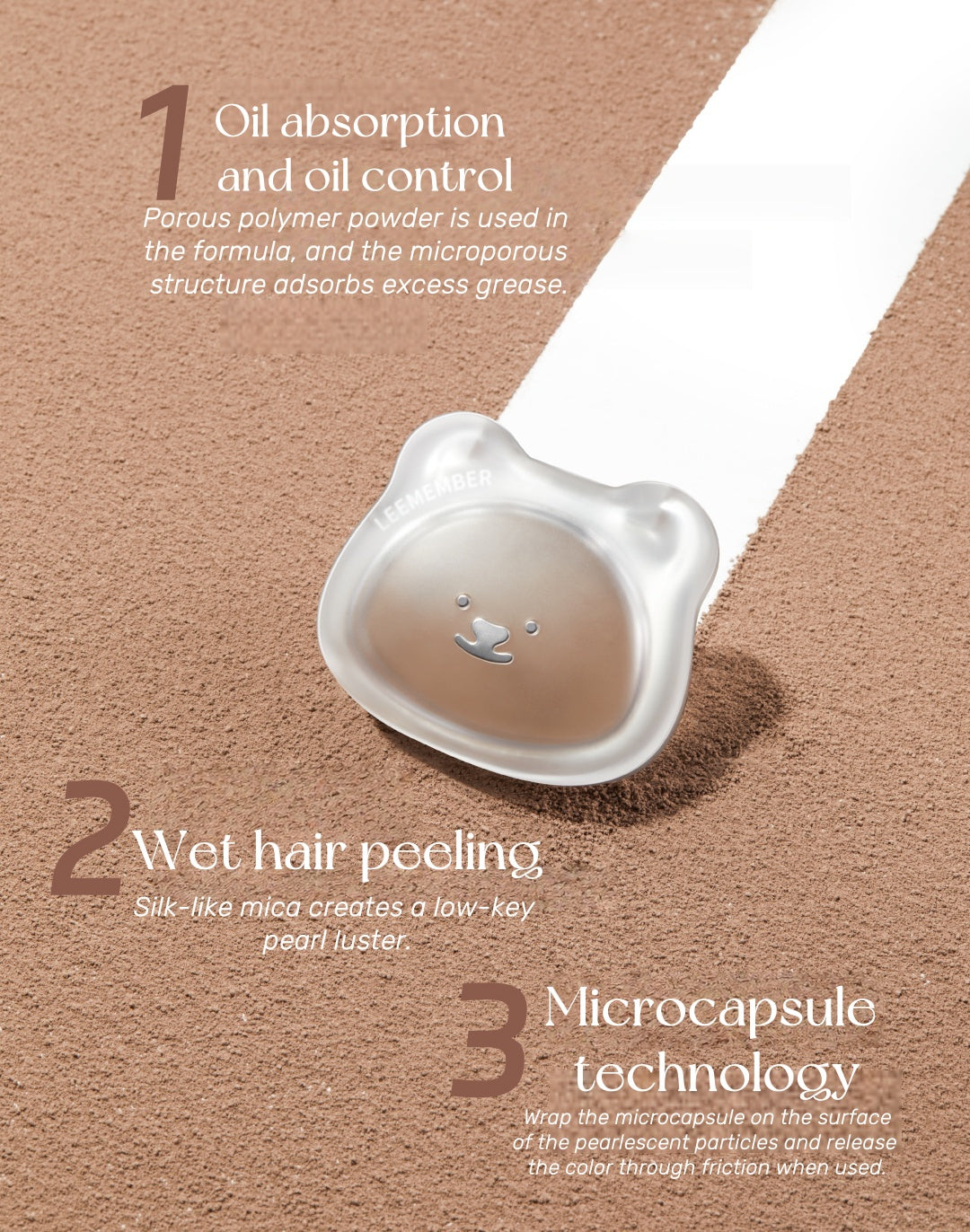 LEEMEMBER Little Bear Collection Matte Highlighter & Contour Powder T5131