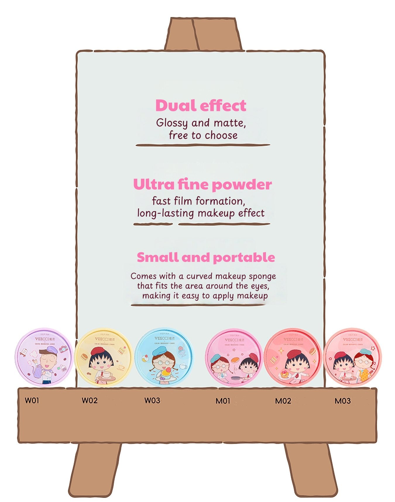 VEECCI X Chibi Maruko-chan Glossy & Matte Air Cushion Blusher T5519
