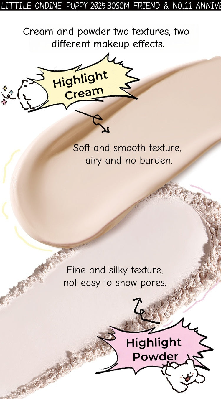 LITTLE ONDINE X Puppy Hug Double-effect Highlighter Palette T4753