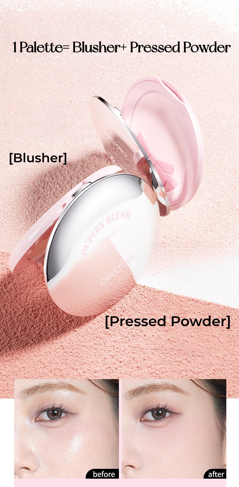 CHIOTURE Long-wear Multi-use Blusher & Pressed Powder T5203