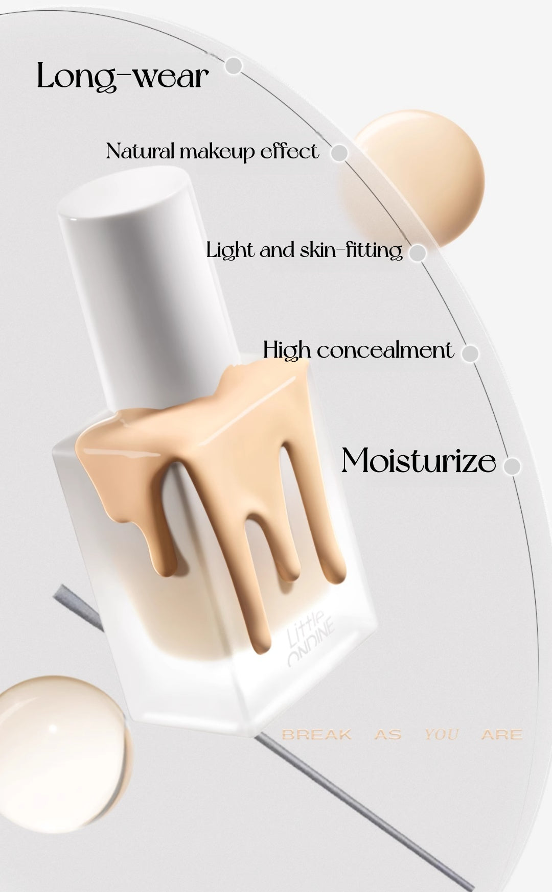 LITTLE ONDINE Always Online Long-wear Moist Liquid Foundation T5233
