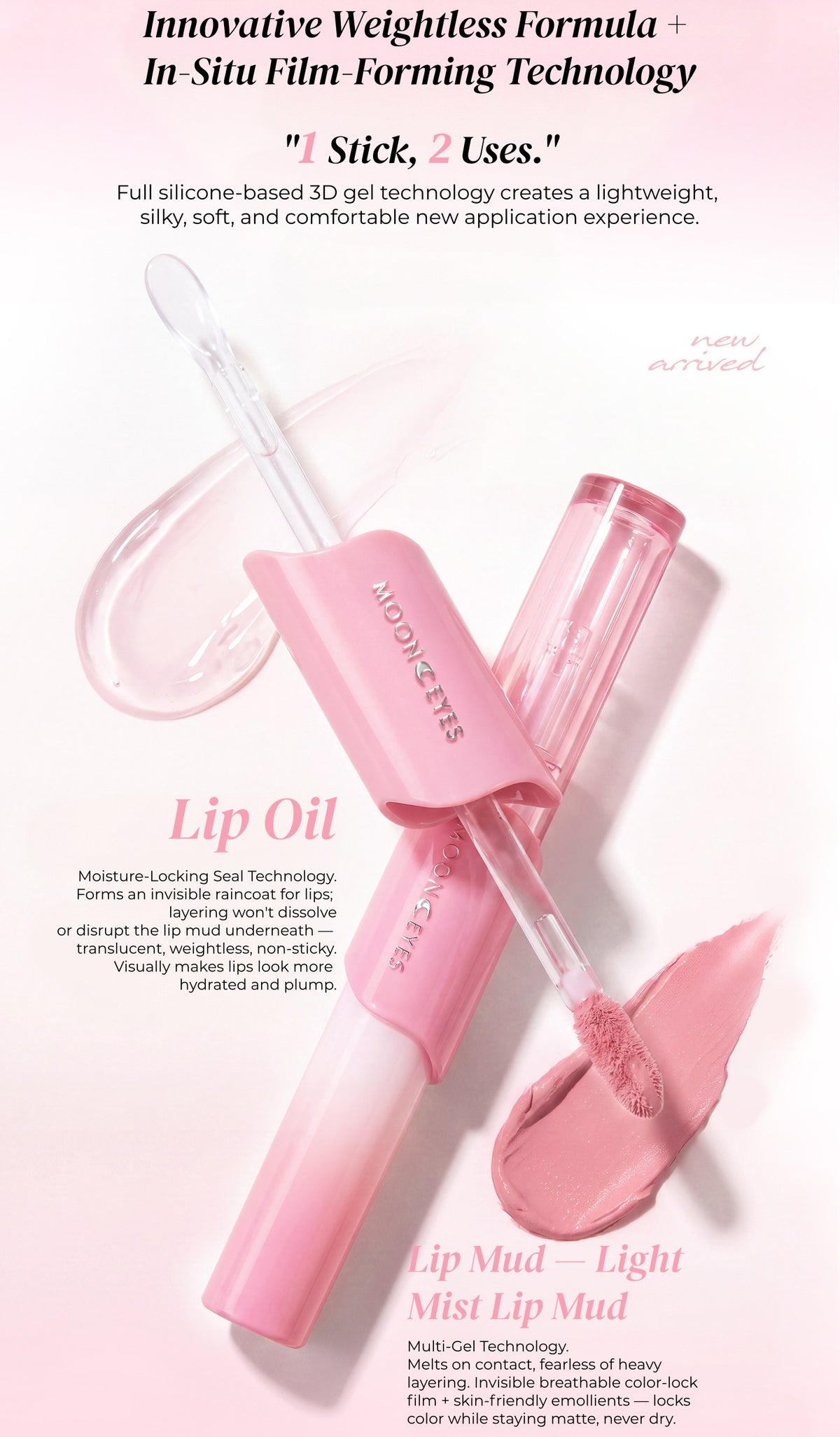 Mooneyes Color Diary Collection Matte & Glossy Double-head Lip Glaze T6028