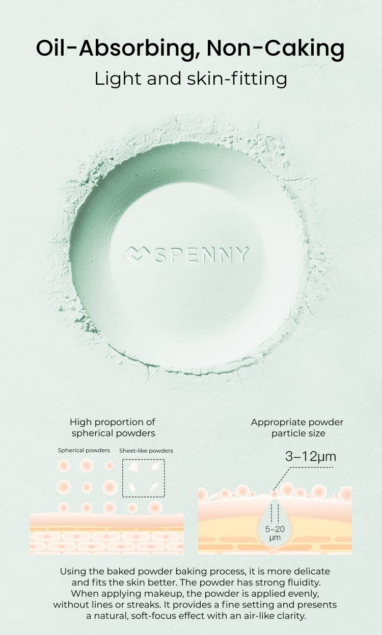 SPENNY Baked Powder Long-wear Oil-control No-caking Pressed Powder T5683