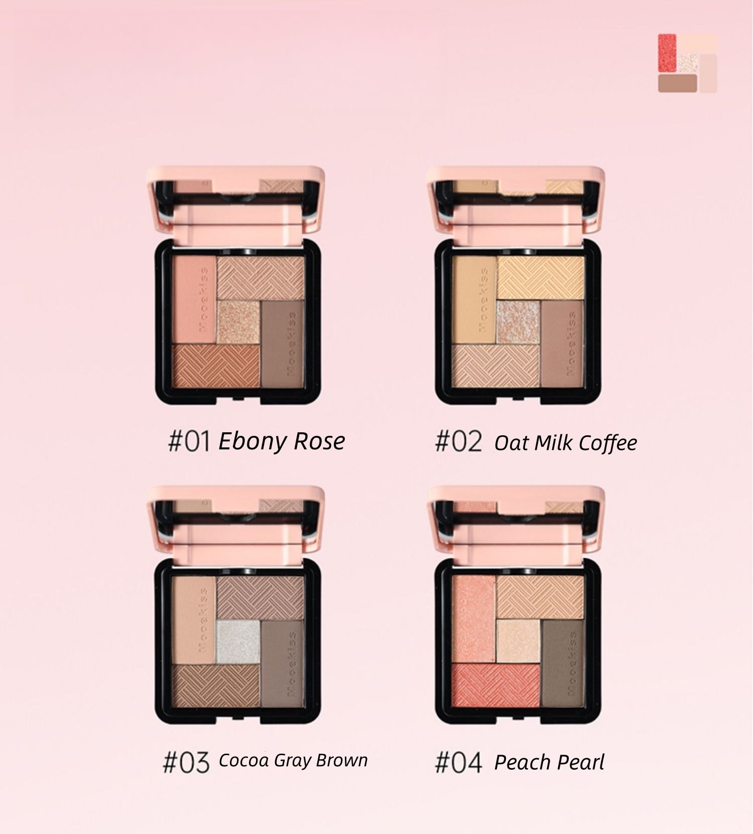 Mooekiss Soulmate Mat &amp; Perlemors Øjenskyggepalette T4567