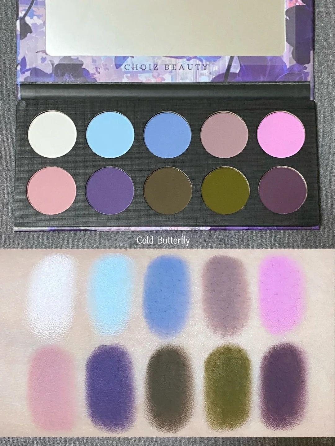 CHOIZ BEAUTY Cold Butterfly 10-farvet mat øjenskyggepalette T4285