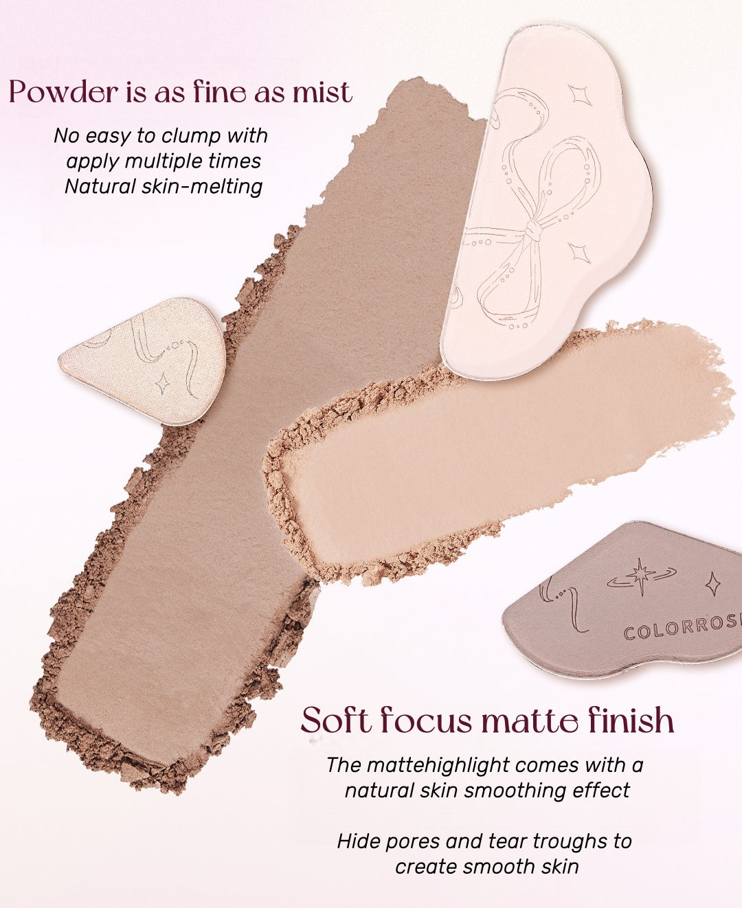 COLORROSE 3-color Contour & Highlighter Makeup Palette T5164
