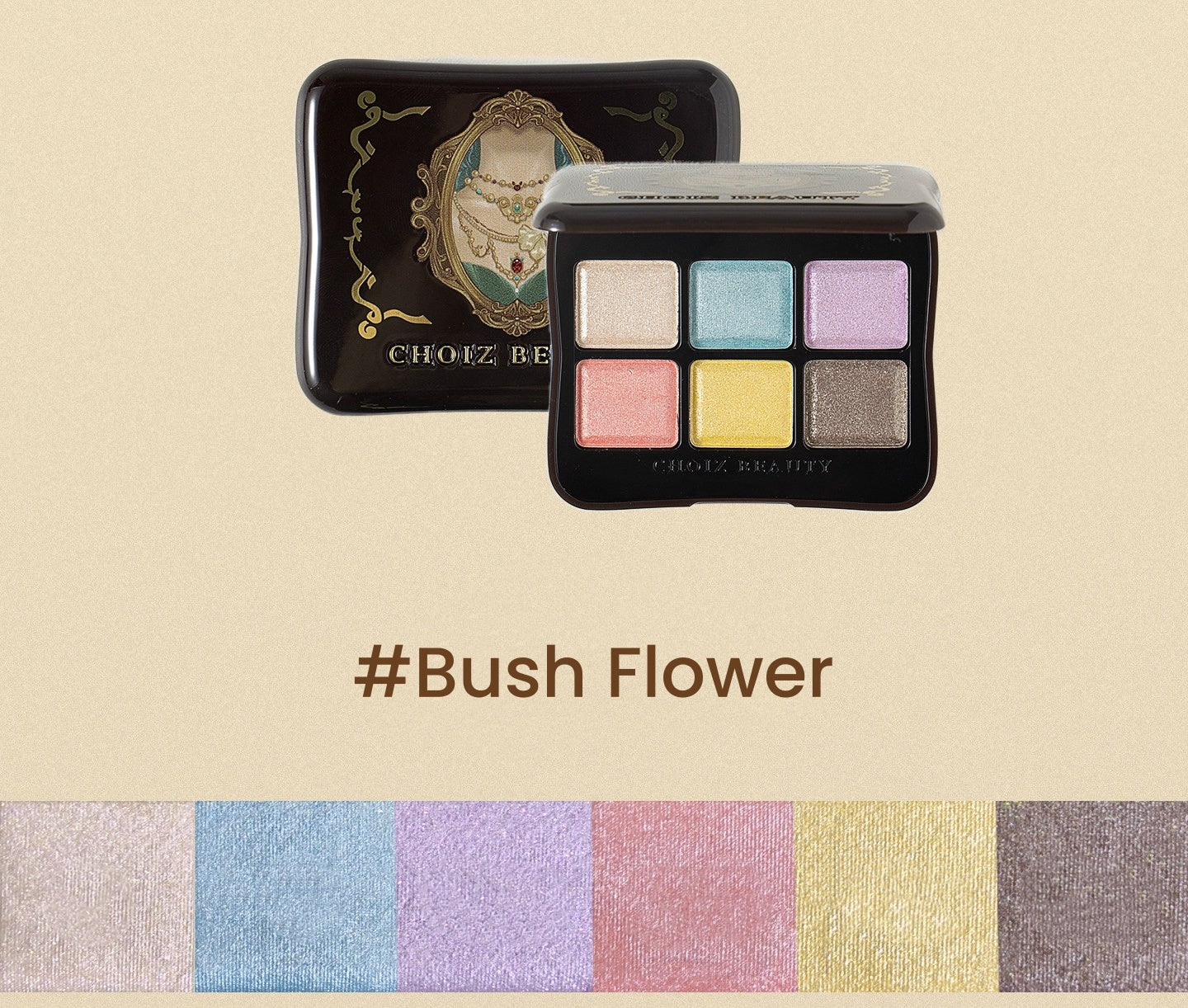 CHOIZ BEAUTY 4-color Gem Collection Liquid Powder Eyeshadow Palette T5788