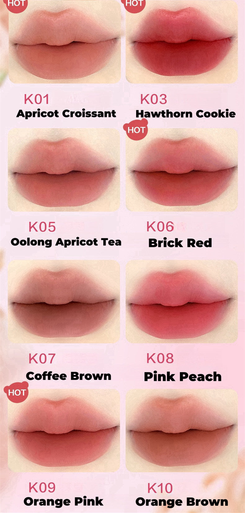 PINK BEAR Long-wear Silky Ceamy Matte Lip Mud T4313