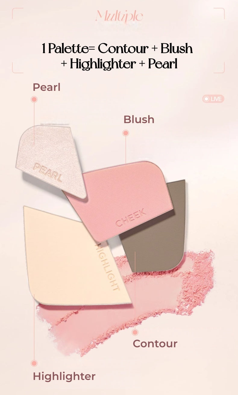 COLORKEY Now On Live Contour & Blusher & Highlighter Makeup Palette T5189