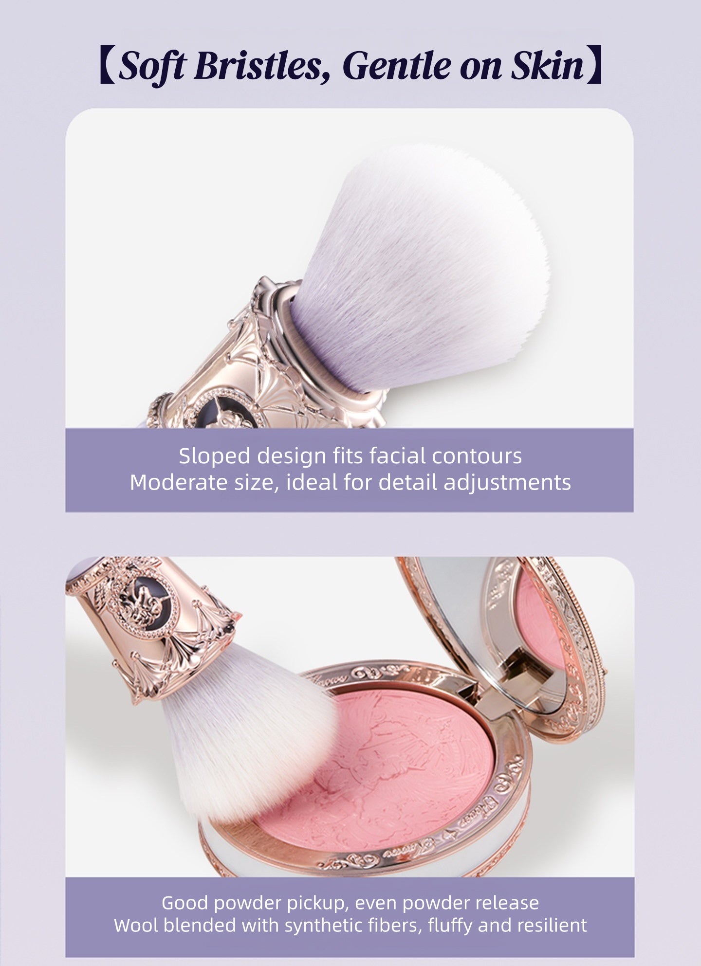 Flower Knows Knight Unicorn Collection Angled Blush Brush T5932