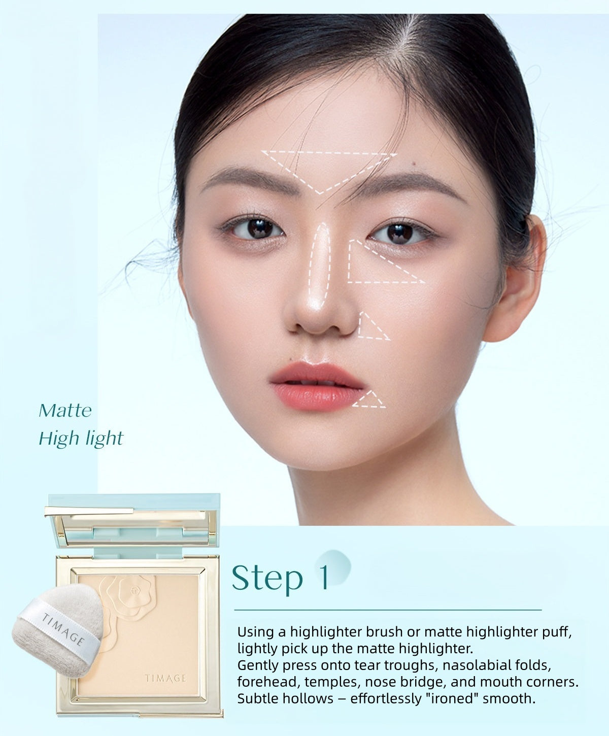 TIMAGE Mono Matte Highlighter & Contour Makeup Palette T6048