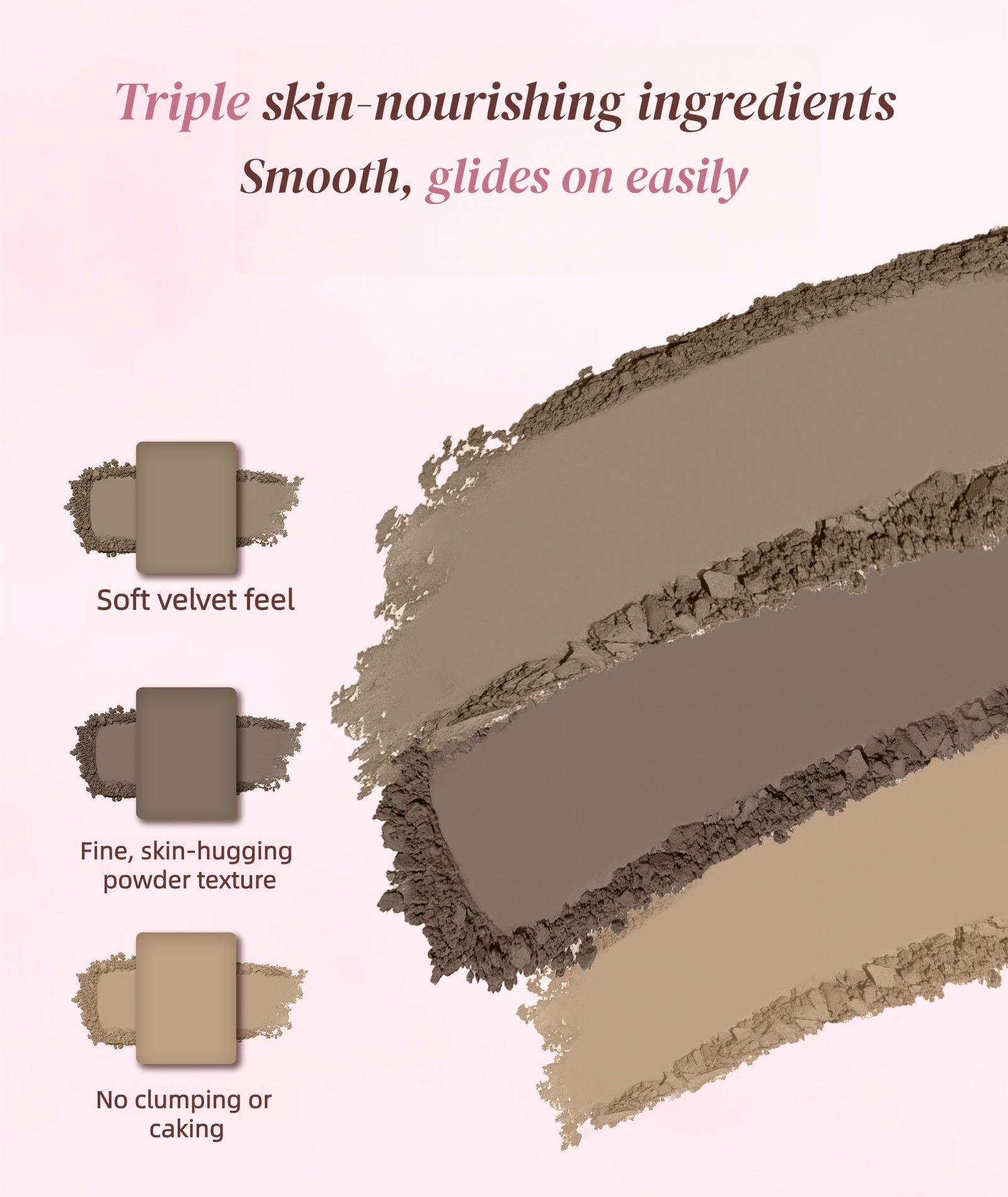 FLORTTE Long-wear Waterproof 3-color Eyebrow Powder T5876