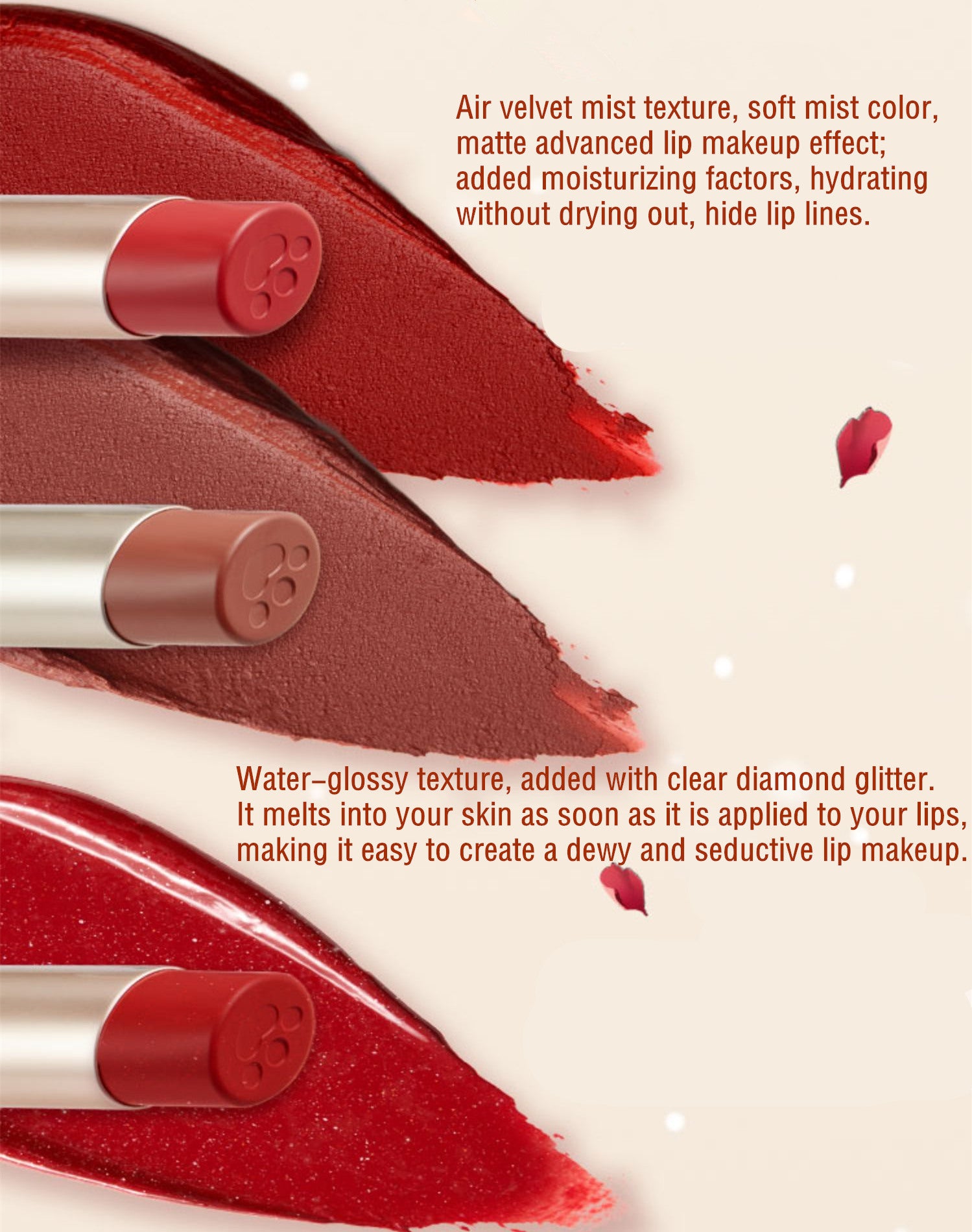 CUTE RUMOR Christmas Series Crystal Mirror & Velvet Matte Lipstick T3703