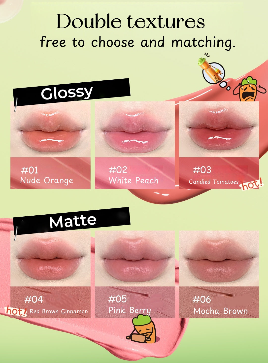 Little Ondine X Lipu Friends Makup Collection Lip Glaze & Foundation & Eyeliner & Makeup Palette T5010