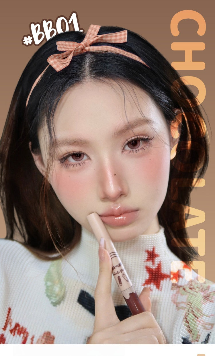 LEEMEMBER Chocolate Bar Collection Double-head Glossy Lip Liner Pen & Lip Gloss T5450