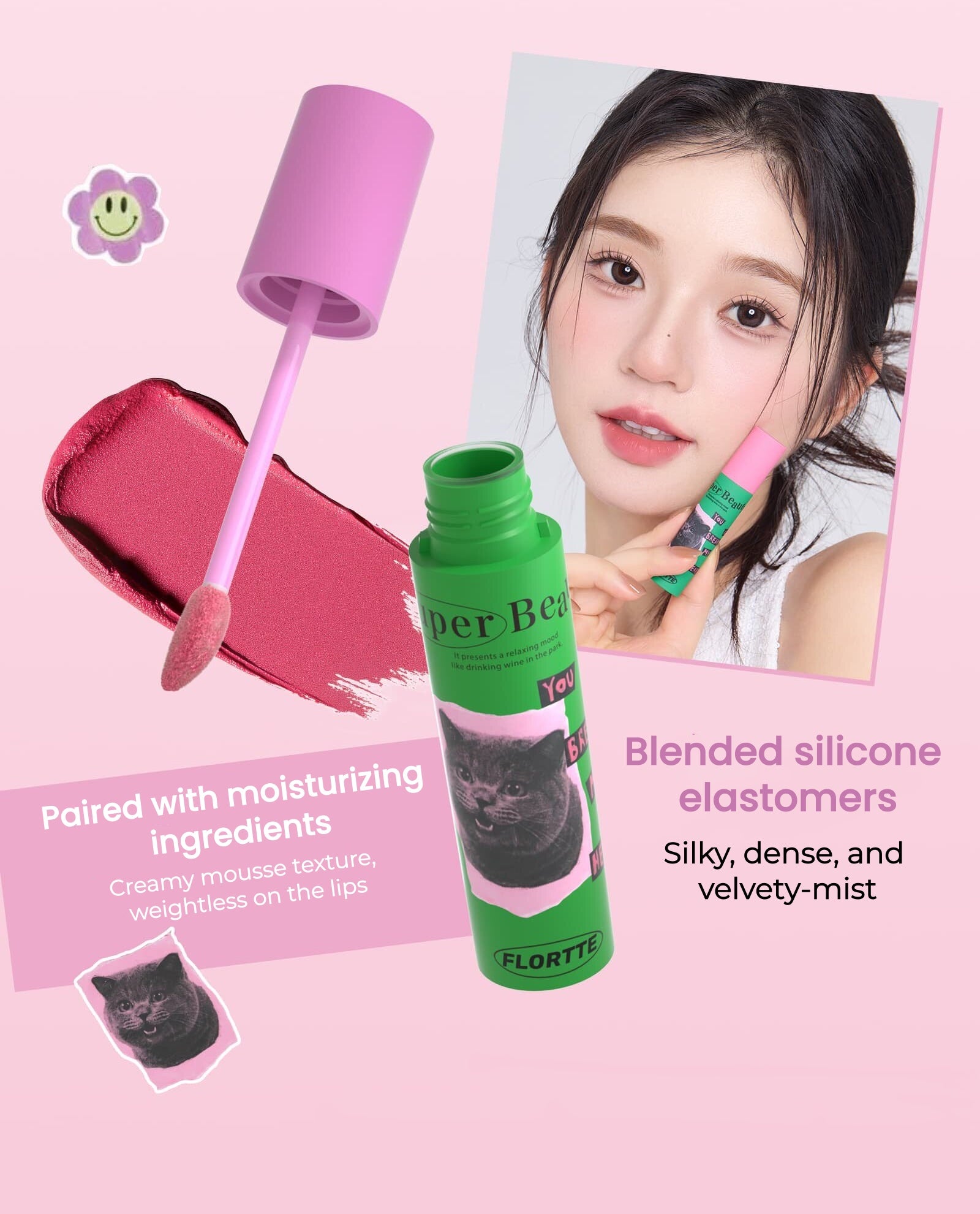 FLORTTE Matte Velvet Milk Cake Lip Glaze T5878