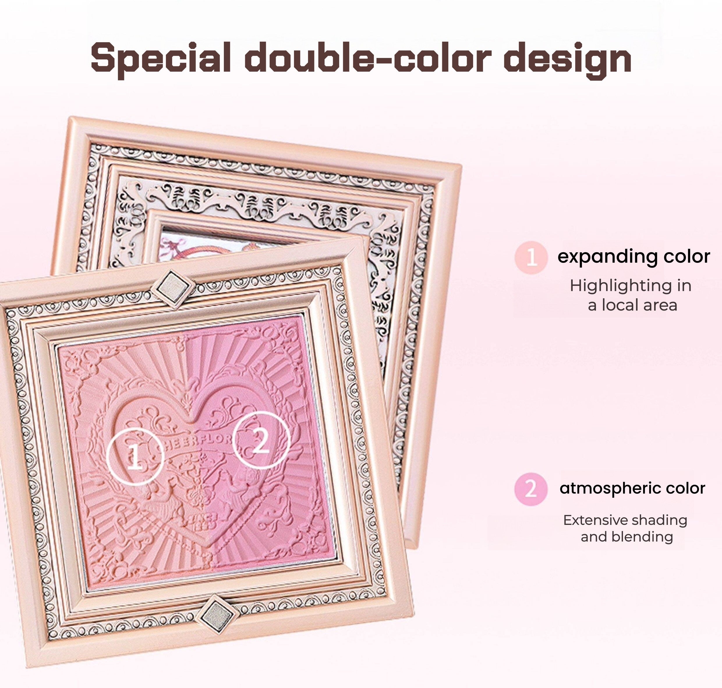 CHEERFLOR Picture Frame Collection Double-color Blusher Palette T5570