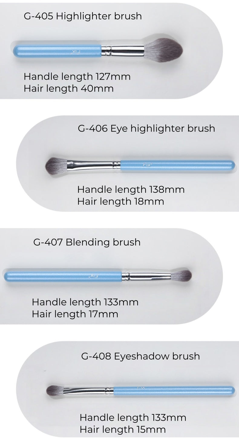 FIX+ Blue Wind Chime Collection Professional Makeup Brush 13 Pcs Set T4924